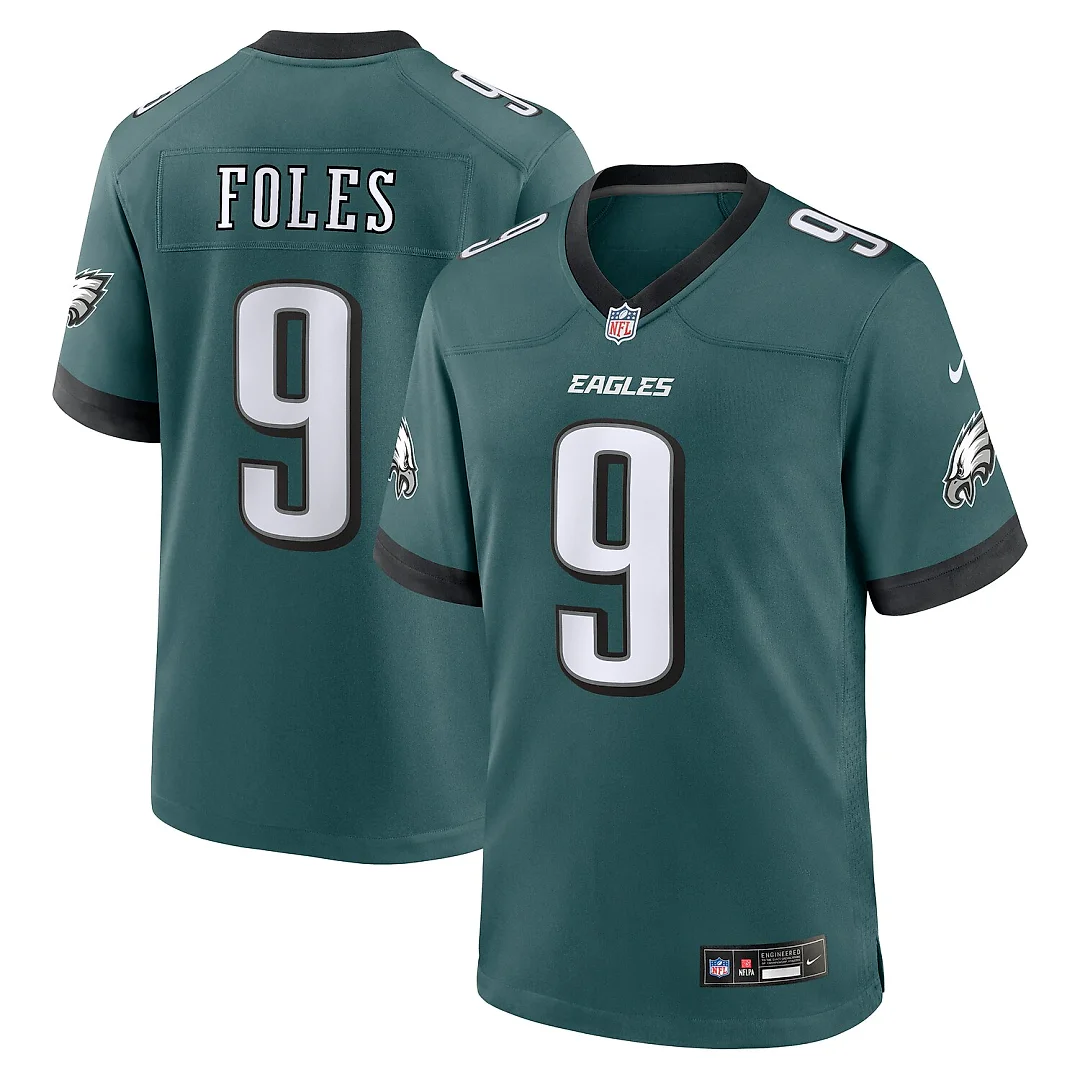 Zennovawear Nick Foles Philadelphia Eagles Team Retired Player Game Jersey - Midnight Green