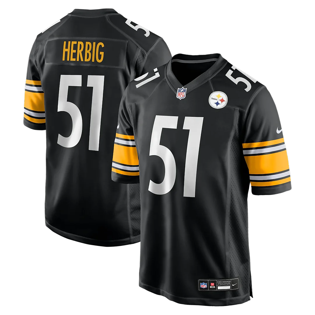 Zennovawear Nick Herbig Pittsburgh Steelers Game Jersey - Black