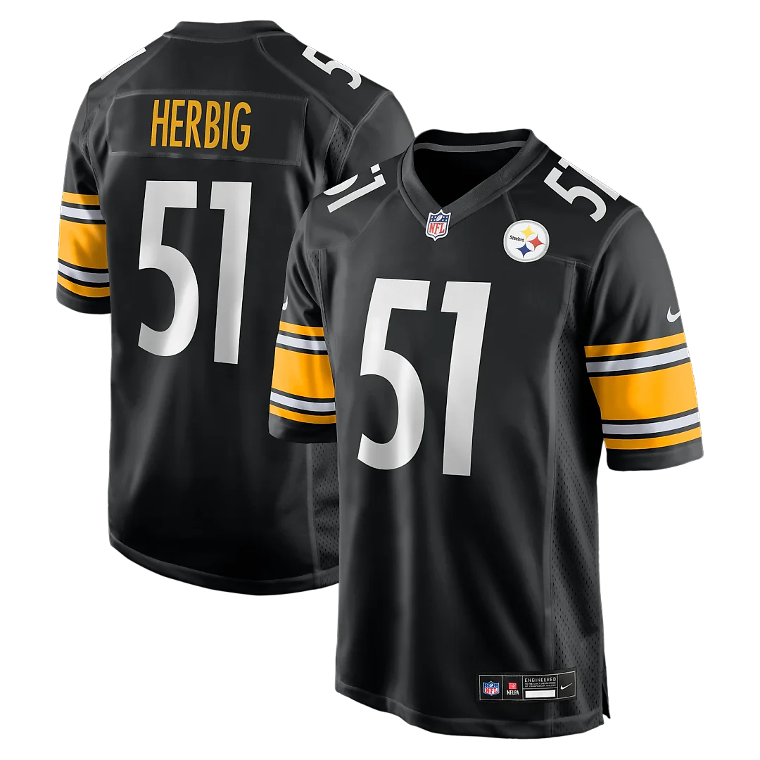 Zennovawear Nick Herbig Pittsburgh Steelers Game Jersey - Black