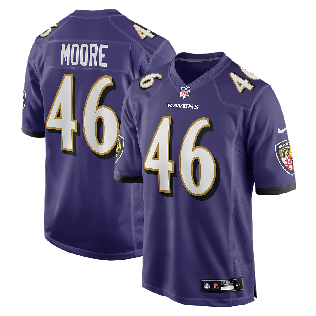 Zennovawear Nick Moore Baltimore Ravens Game Jersey - Purple
