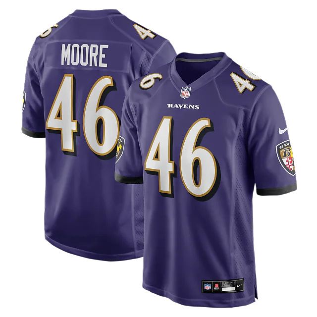 Zennovawear Nick Moore Baltimore Ravens Game Jersey - Purple