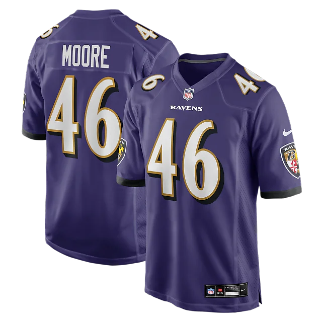 Zennovawear Nick Moore Baltimore Ravens Game Jersey - Purple