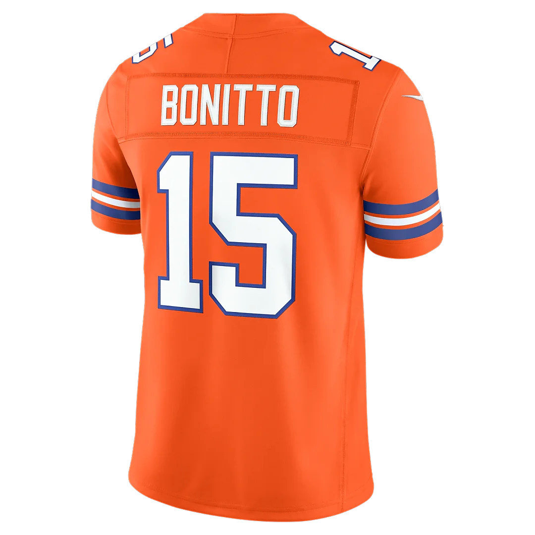 Zennovawear Nik Bonitto Denver Broncos Alternate Mile High Collection 1977 Throwback Vapor FUSE. Stitched Limited Jersey - Orange