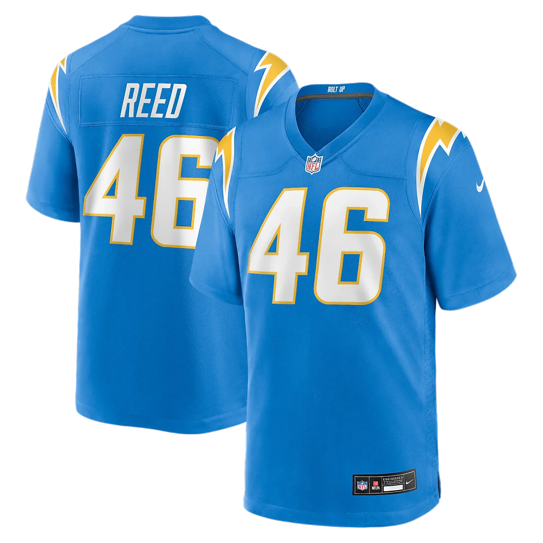 Zennovawear Nikko Reed Los Angeles Chargers Team Game Jersey - Powder Blue
