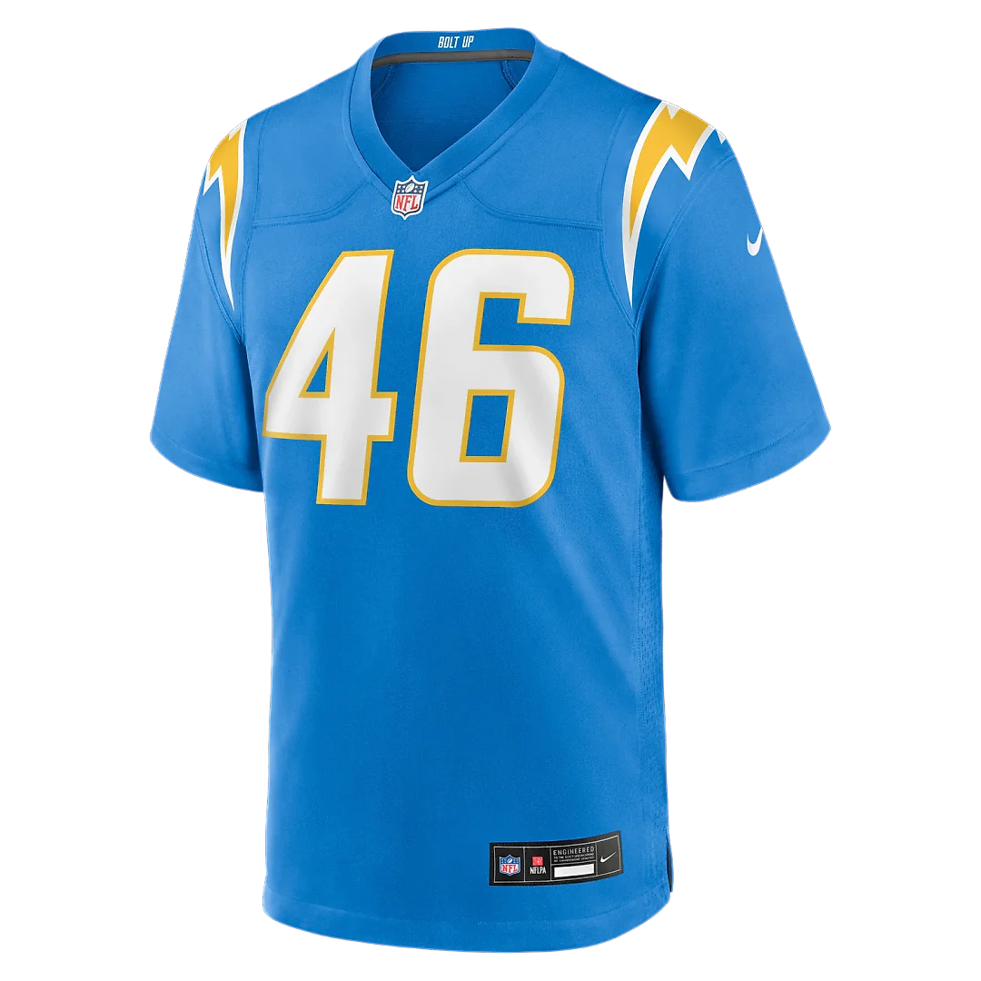 Zennovawear Nikko Reed Los Angeles Chargers Team Game Jersey - Powder Blue