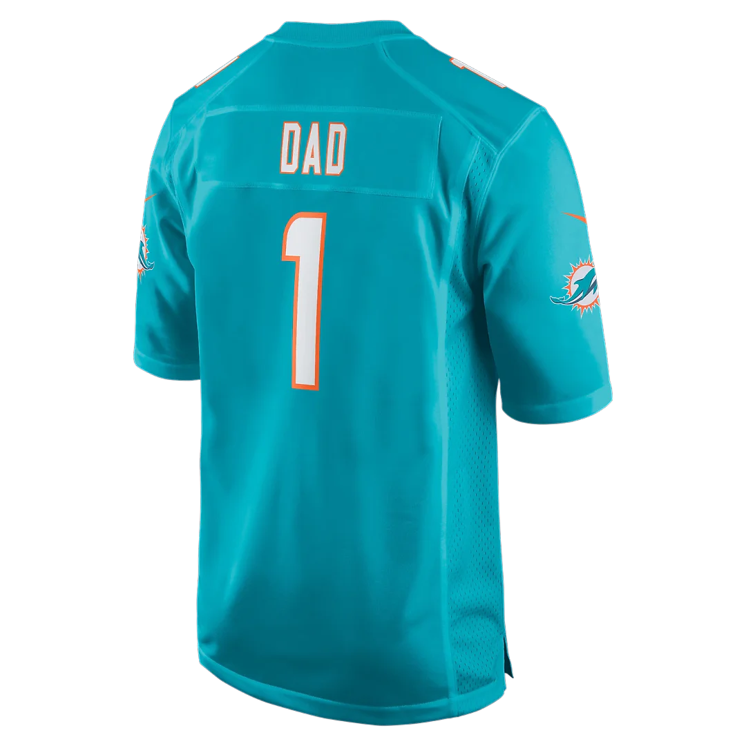 Zennovawear Number 1 Dad Miami Dolphins Game Jersey - Aqua
