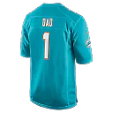 Zennovawear Number 1 Dad Miami Dolphins Game Jersey - Aqua