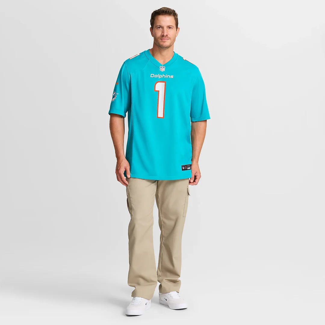 Zennovawear Number 1 Dad Miami Dolphins Game Jersey - Aqua