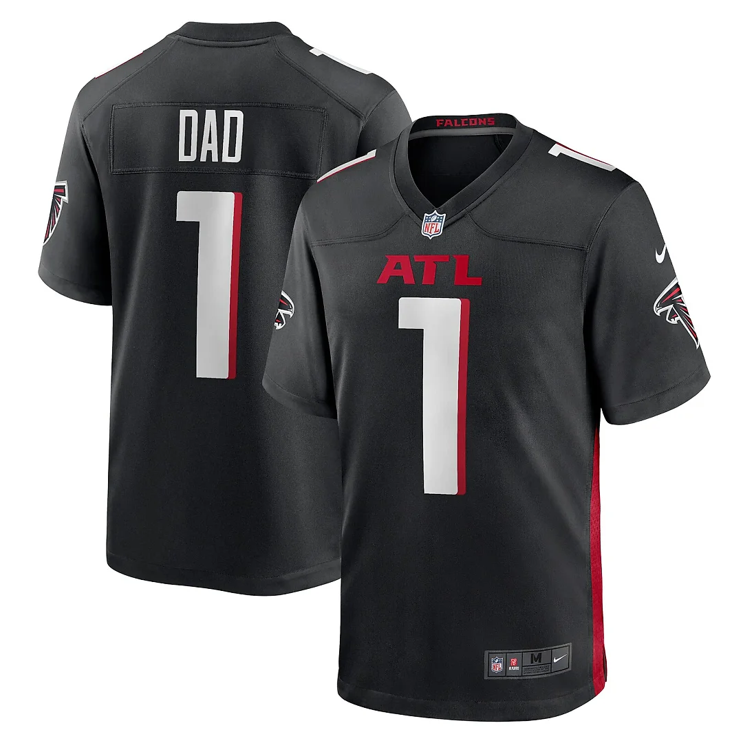 Zennovawear Number 1 Dad Atlanta Falcons Game Jersey - Black