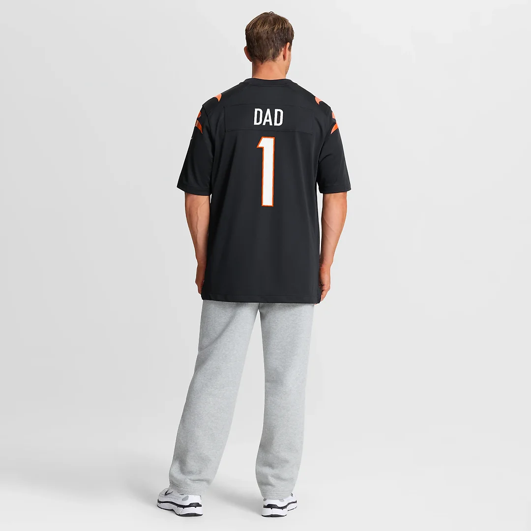 Zennovawear Number 1 Dad Cincinnati Bengals Game Jersey - Black