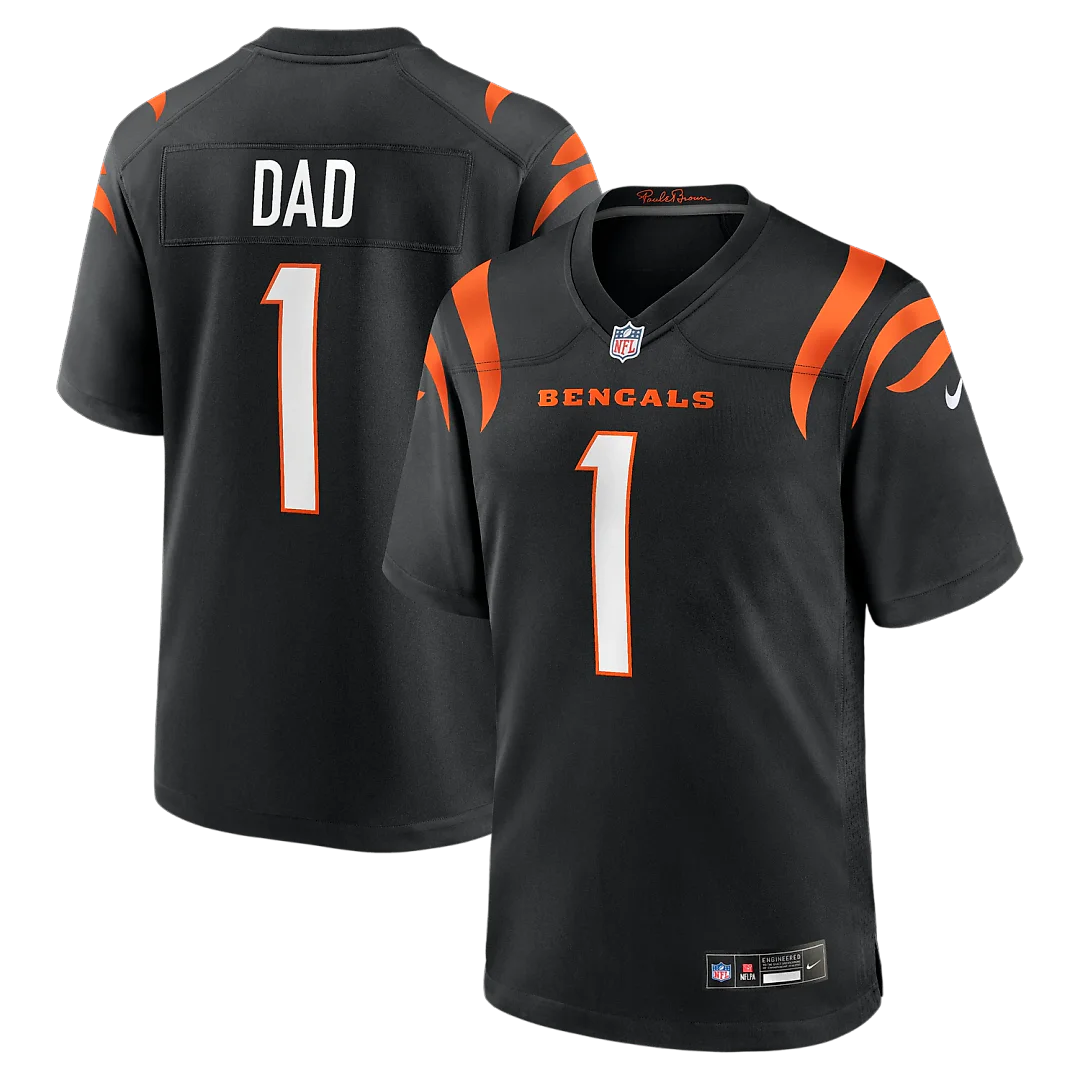 Zennovawear Number 1 Dad Cincinnati Bengals Game Jersey - Black