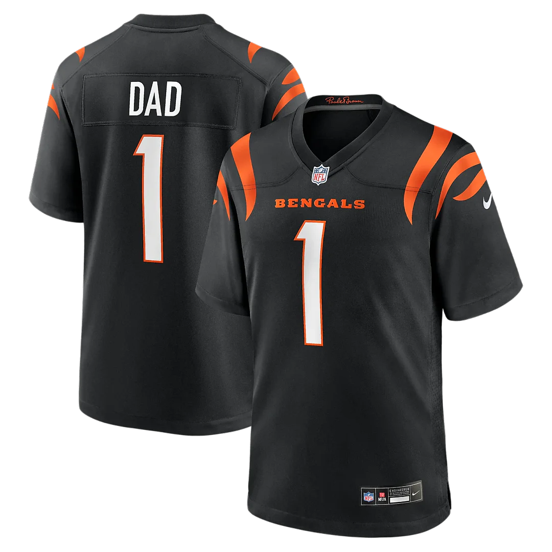 Zennovawear Number 1 Dad Cincinnati Bengals Game Jersey - Black