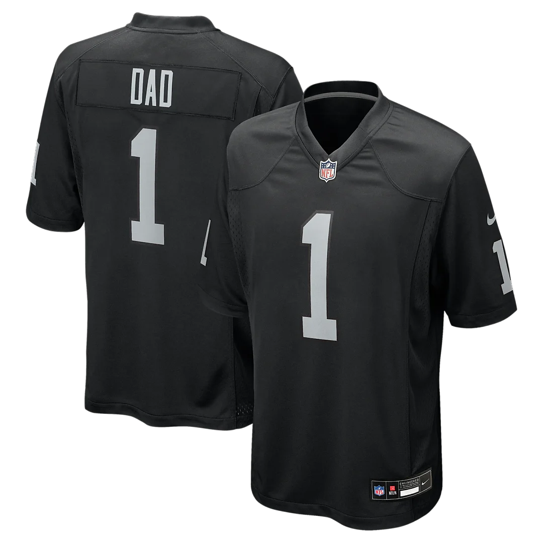 Zennovawear Number 1 Dad Las Vegas Raiders Game Jersey - Black