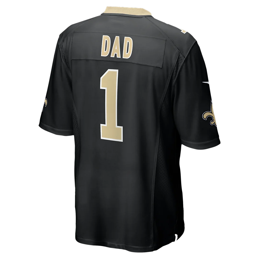 Zennovawear Number 1 Dad New Orleans Saints Game Jersey - Black