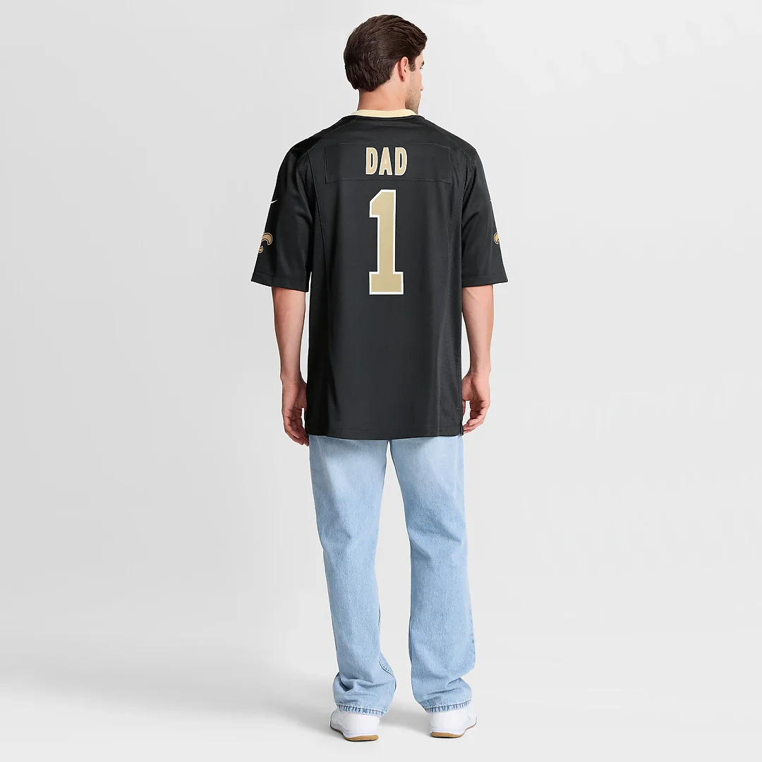 Zennovawear Number 1 Dad New Orleans Saints Game Jersey - Black
