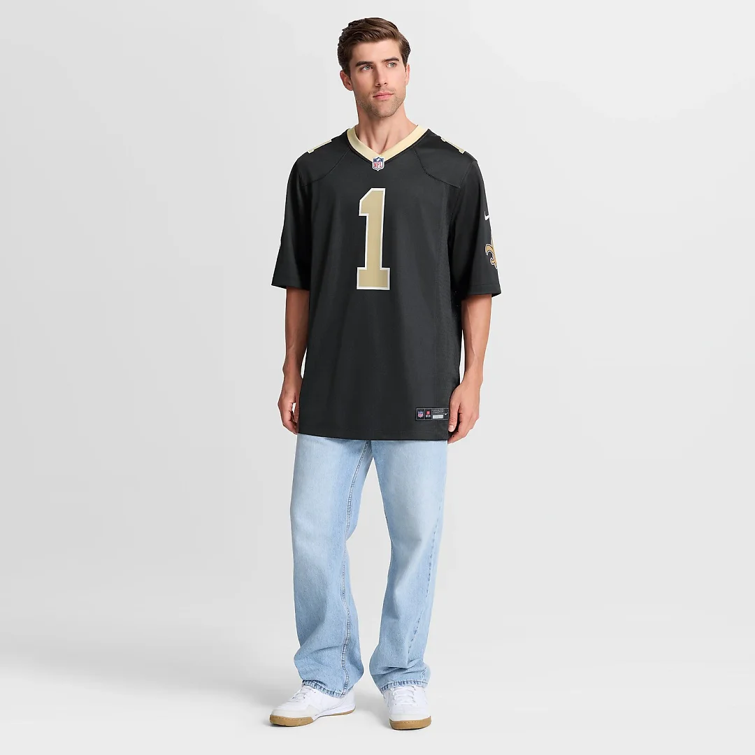 Zennovawear Number 1 Dad New Orleans Saints Game Jersey - Black