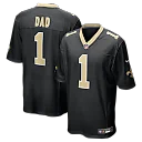 Zennovawear Number 1 Dad New Orleans Saints Game Jersey - Black