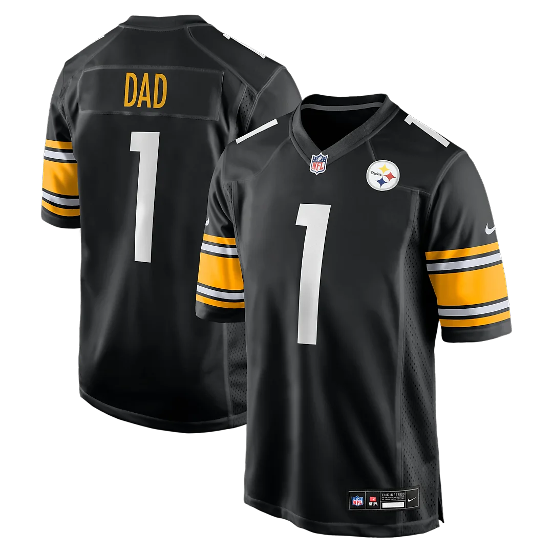 Zennovawear Number 1 Dad Pittsburgh Steelers Game Jersey - Black
