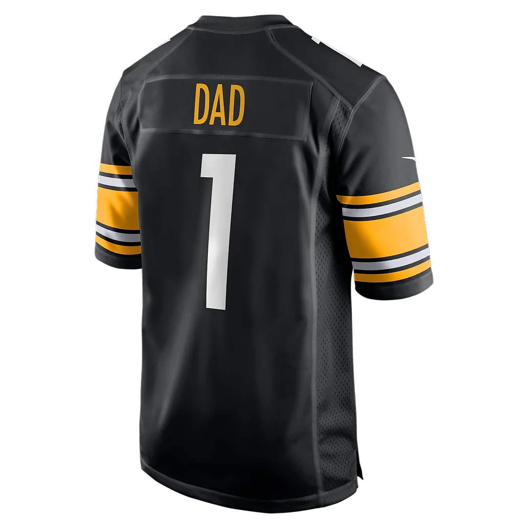Zennovawear Number 1 Dad Pittsburgh Steelers Game Jersey - Black