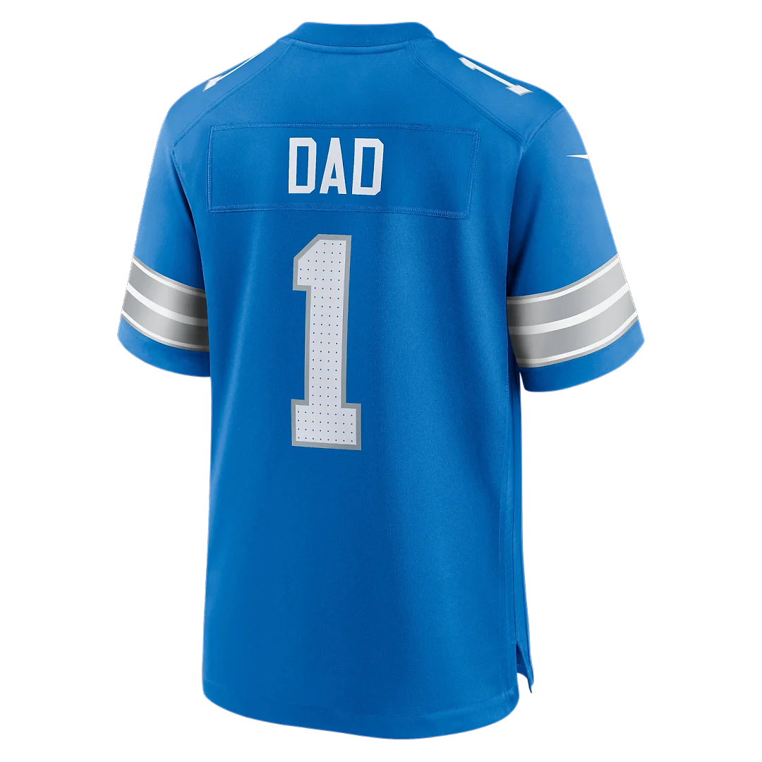 Zennovawear Number 1 Dad Detroit Lions Game Jersey - Blue