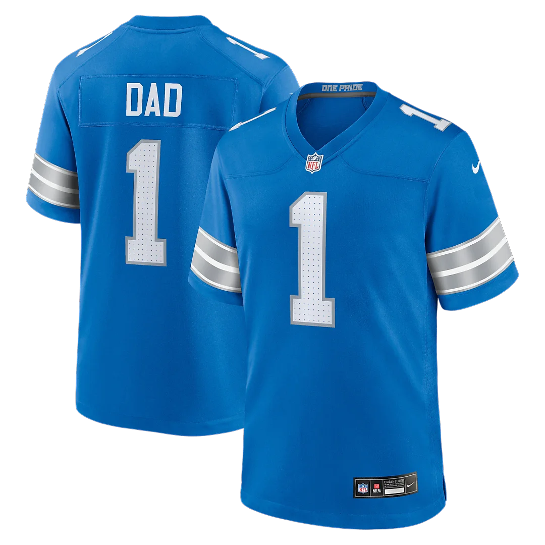 Zennovawear Number 1 Dad Detroit Lions Game Jersey - Blue