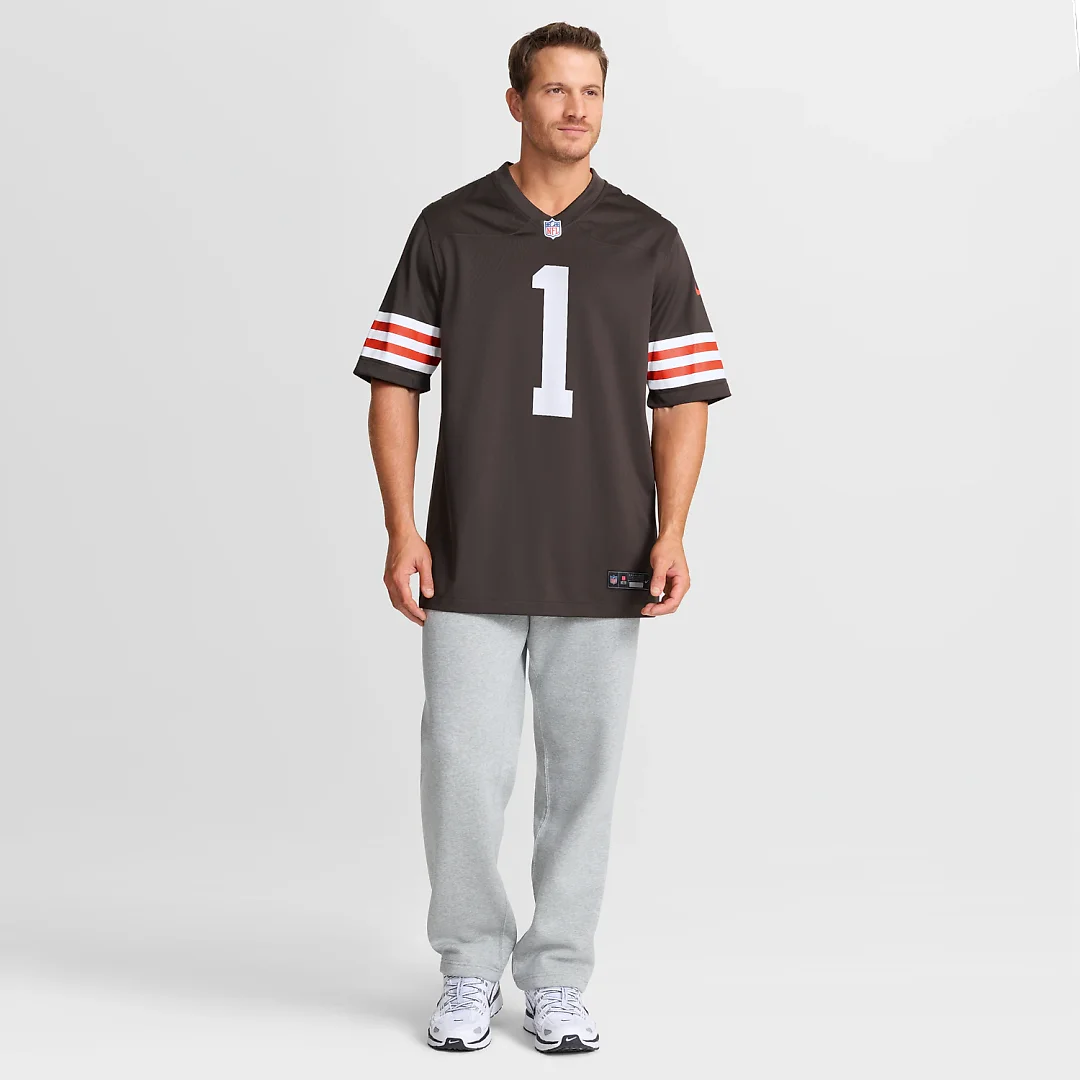 Zennovawear Number 1 Dad Cleveland Browns Game Jersey - Brown