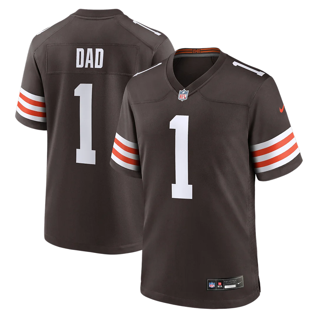 Zennovawear Number 1 Dad Cleveland Browns Game Jersey - Brown