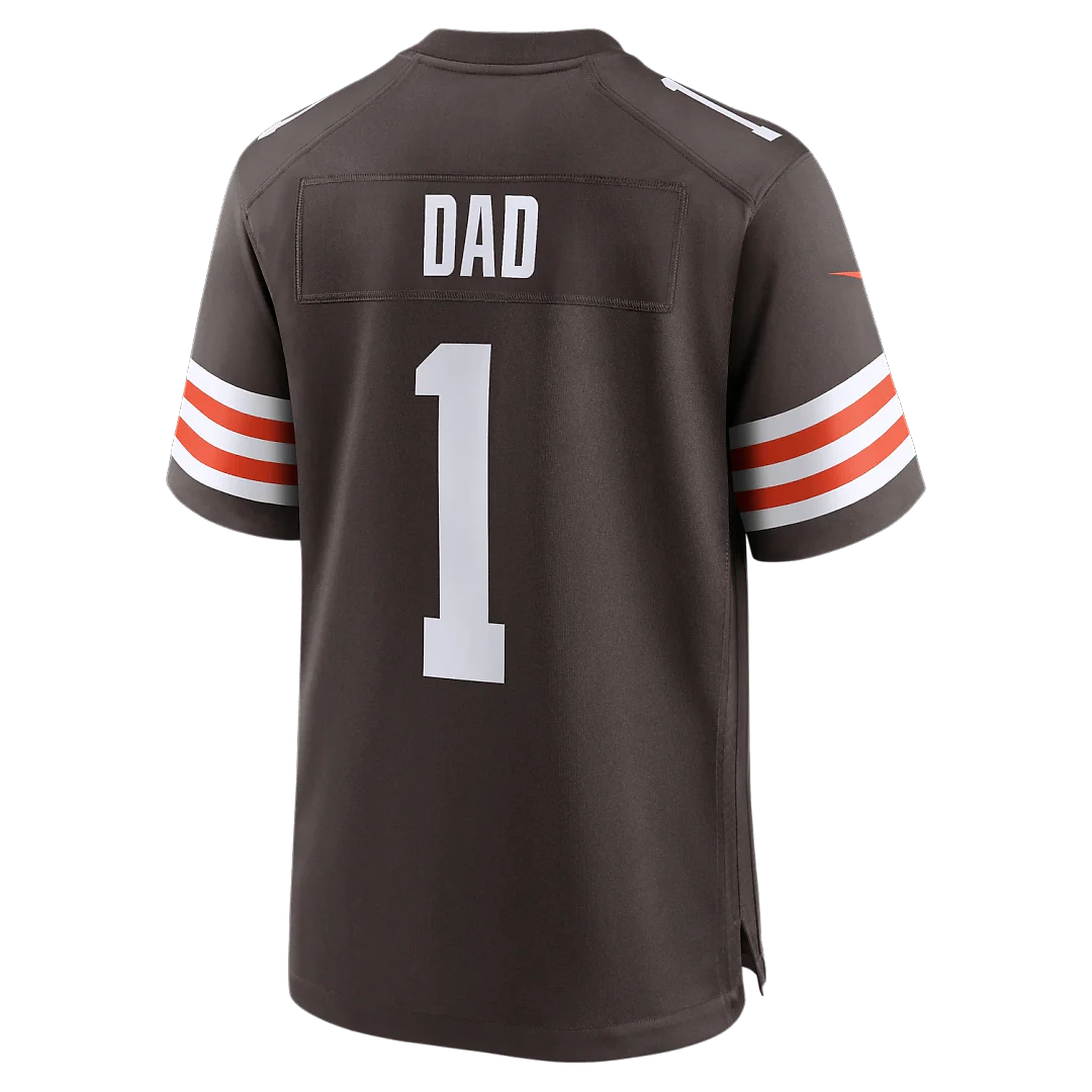 Zennovawear Number 1 Dad Cleveland Browns Game Jersey - Brown