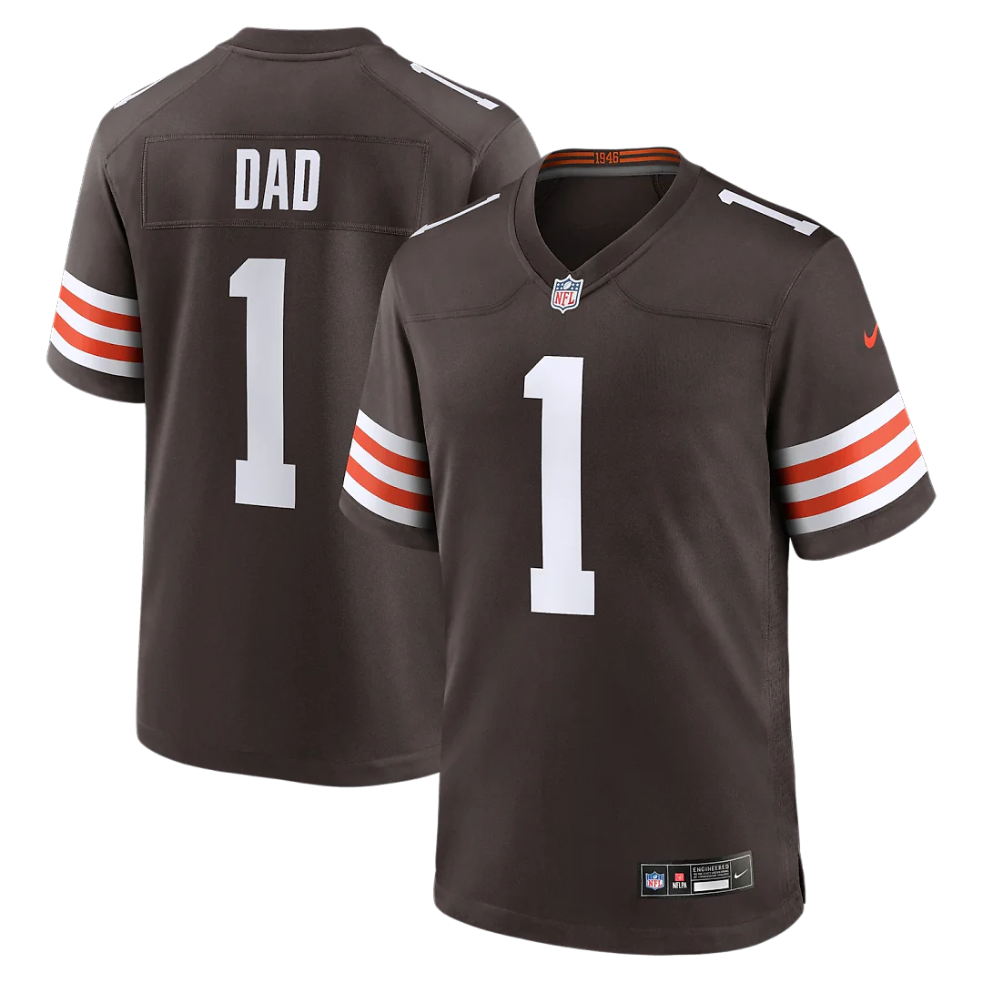 Zennovawear Number 1 Dad Cleveland Browns Game Jersey - Brown