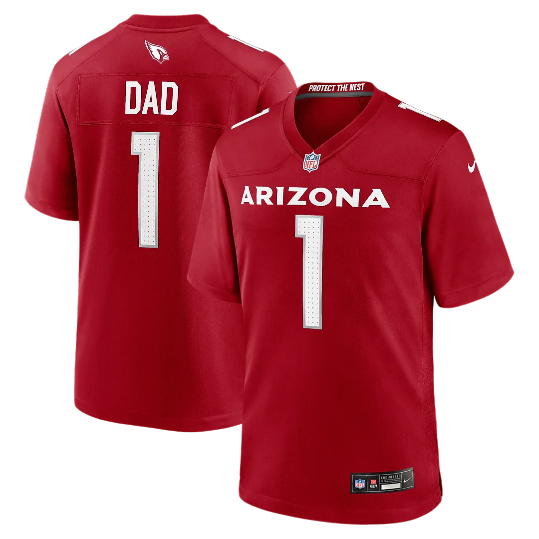Zennovawear Number 1 Dad Arizona Cardinals Game Jersey - Cardinal