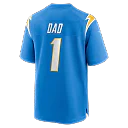 Zennovawear Number 1 Dad Los Angeles Chargers Game Jersey - Powder Blue