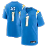 Zennovawear Number 1 Dad Los Angeles Chargers Game Jersey - Powder Blue