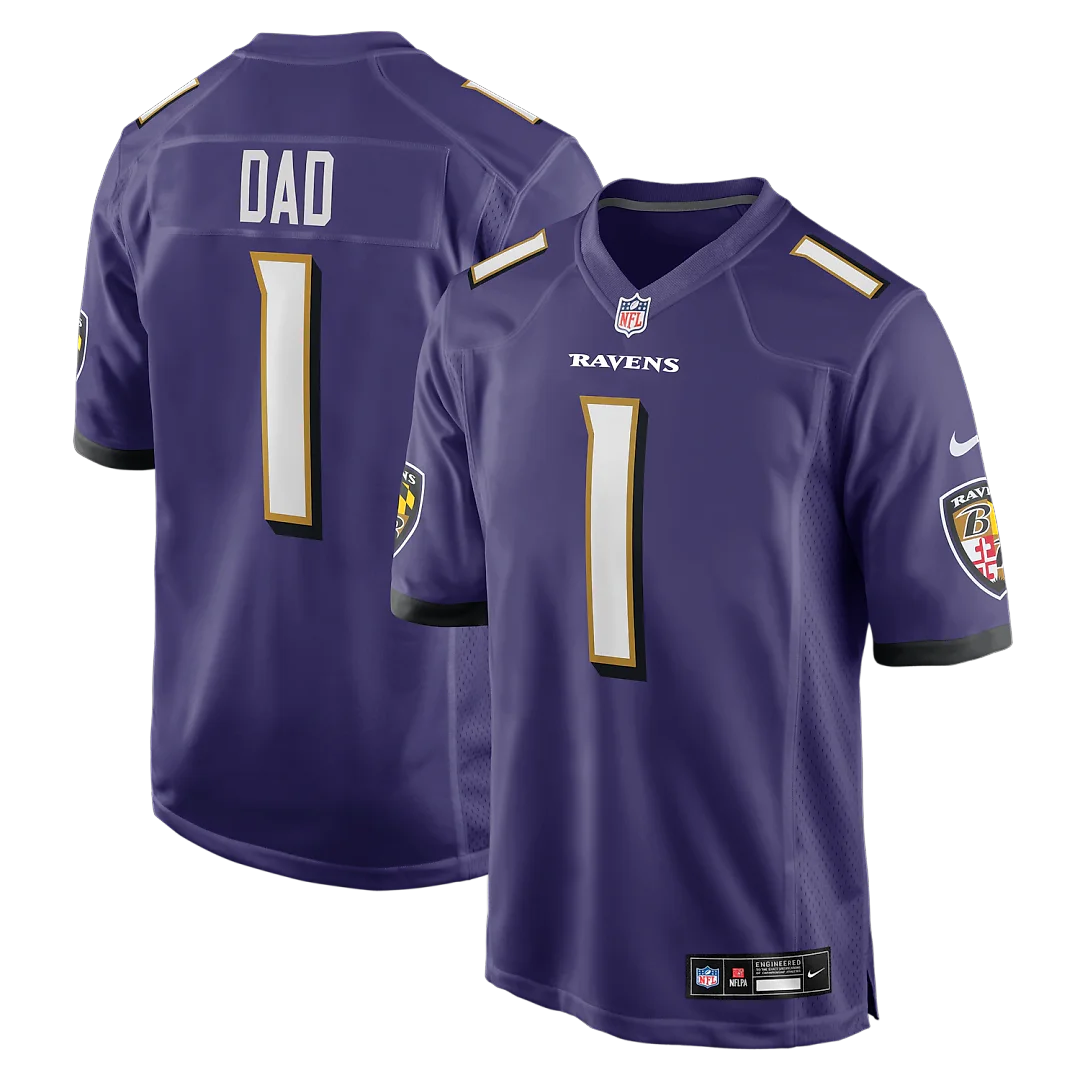 Zennovawear Number 1 Dad Baltimore Ravens Game Jersey - Purple