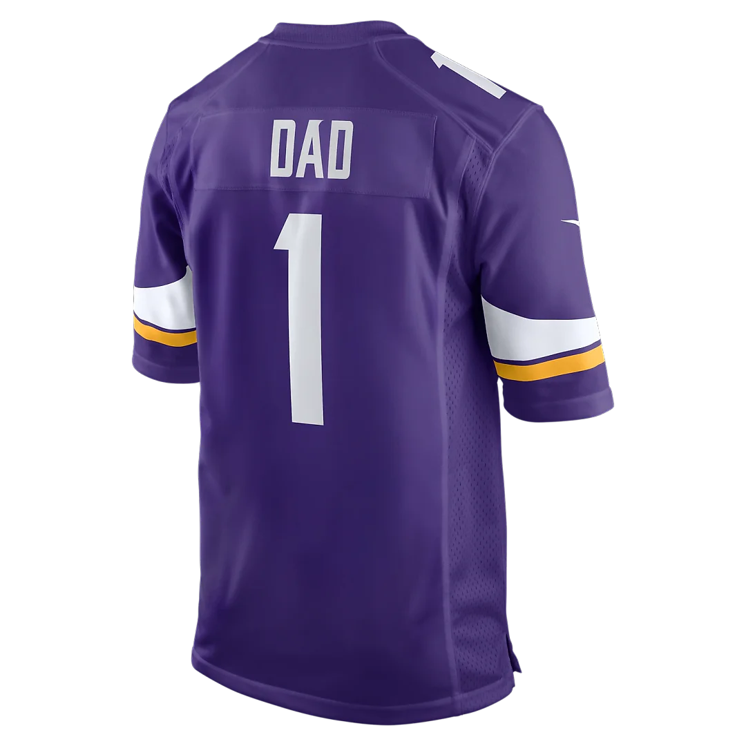 Zennovawear Number 1 Dad Minnesota Vikings Game Jersey - Purple