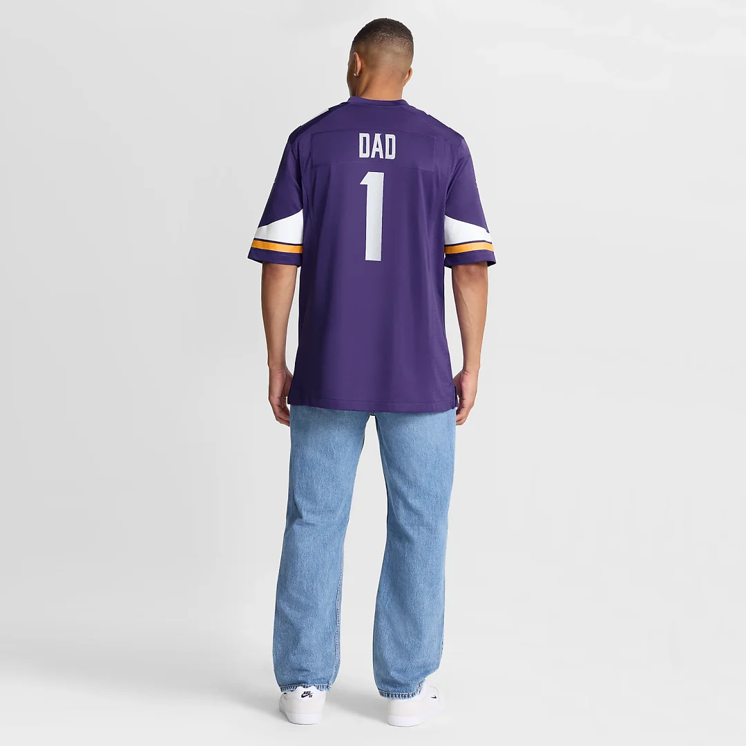 Zennovawear Number 1 Dad Minnesota Vikings Game Jersey - Purple