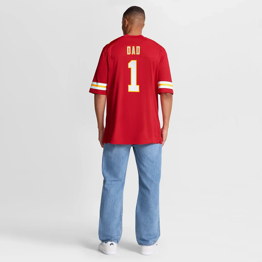Zennovawear Number 1 Dad Kansas City Chiefs Game Jersey - Red