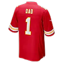 Zennovawear Number 1 Dad Kansas City Chiefs Game Jersey - Red