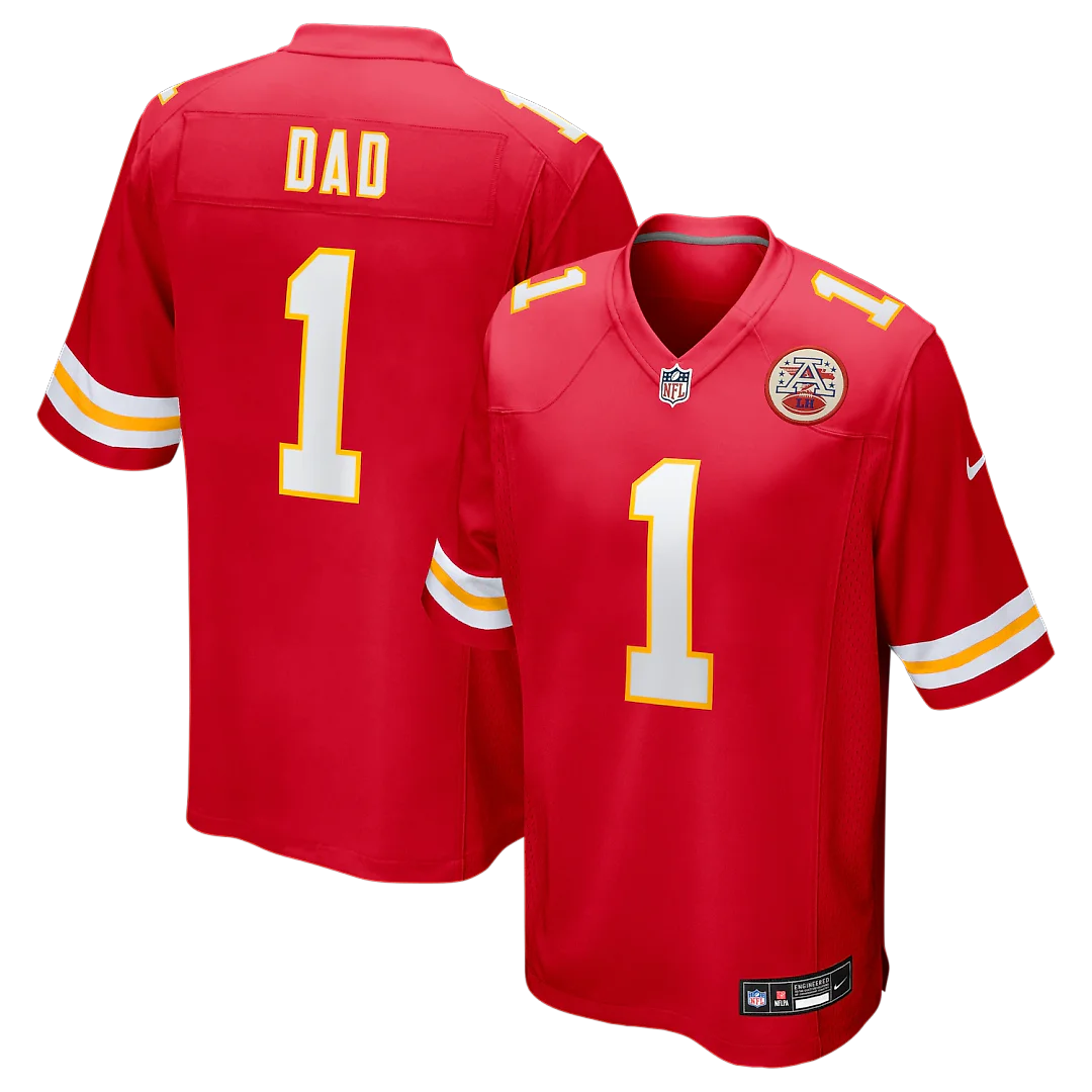 Zennovawear Number 1 Dad Kansas City Chiefs Game Jersey - Red