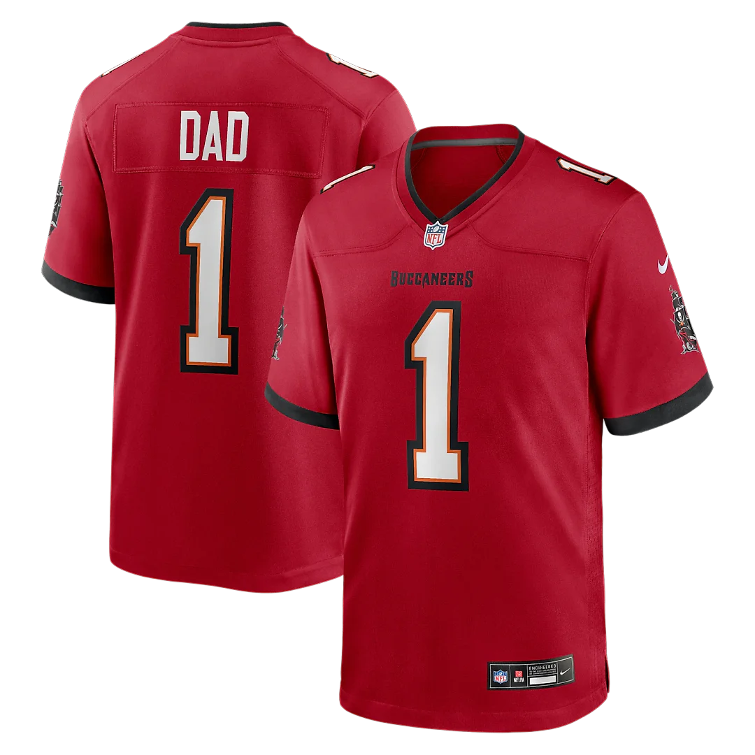 Zennovawear Number 1 Dad Tampa Bay Buccaneers Game Jersey - Red