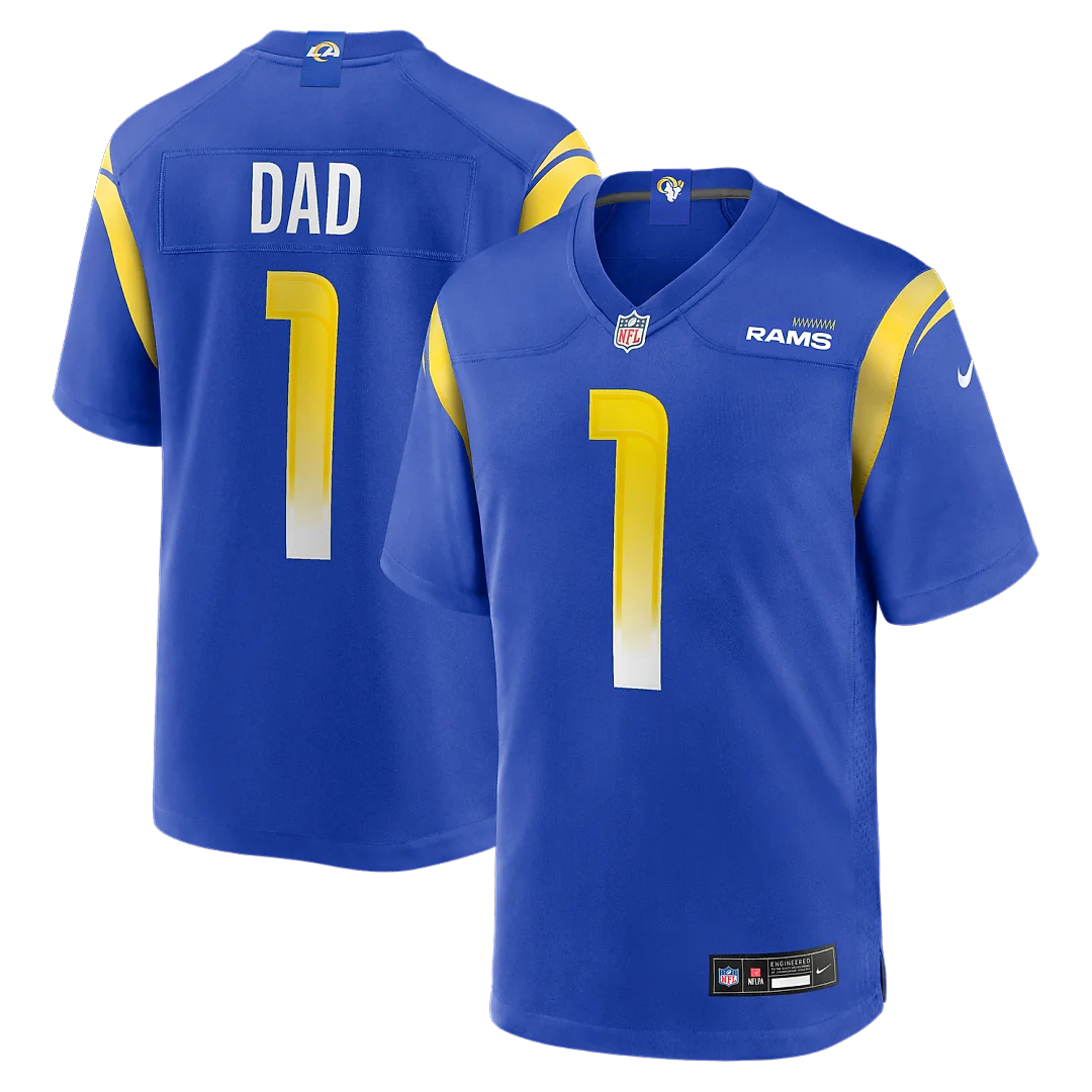 Zennovawear Number 1 Dad Los Angeles Rams Game Jersey - Royal