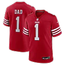 Zennovawear Number 1 Dad San Francisco 49ers Game Jersey - Scarlet