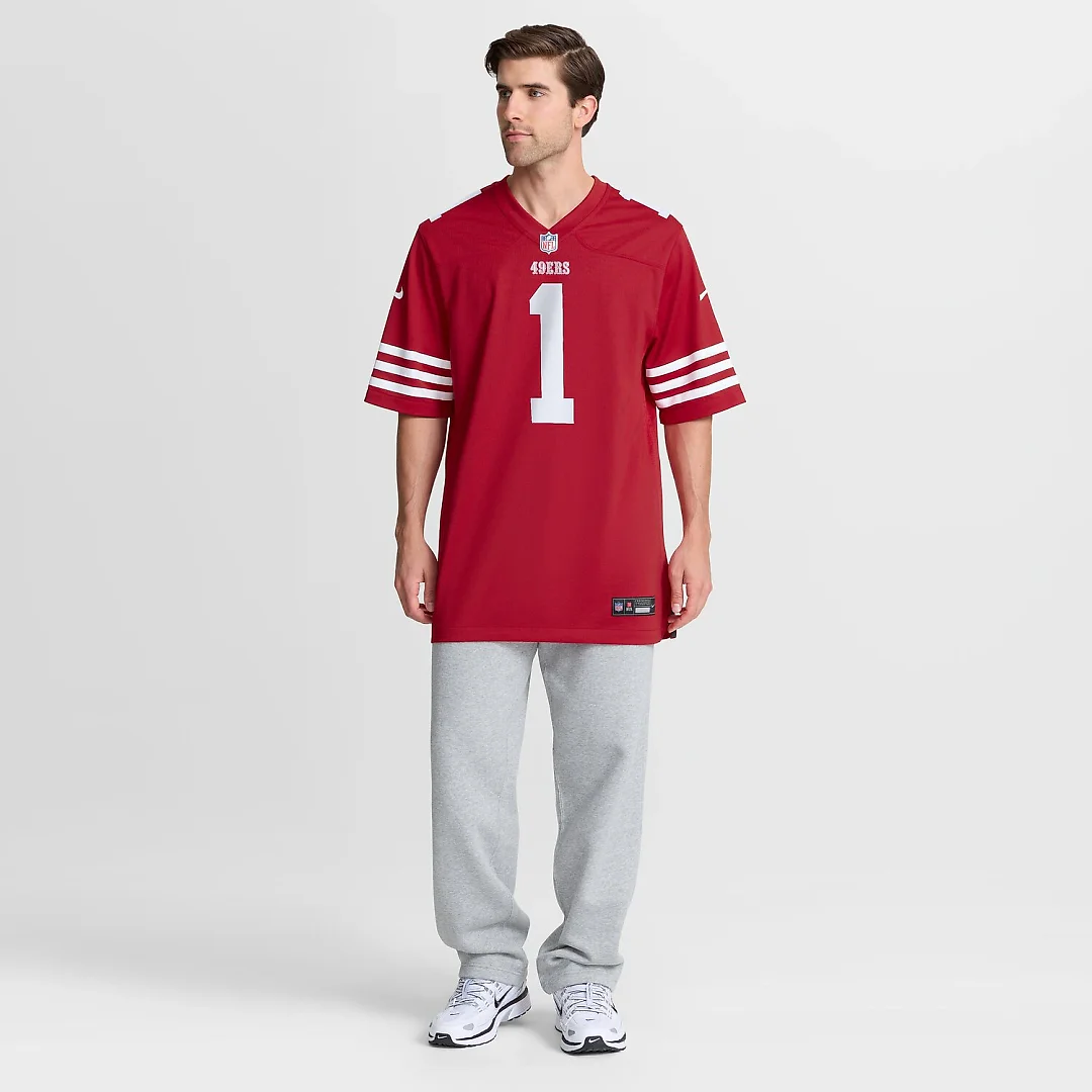 Zennovawear Number 1 Dad San Francisco 49ers Game Jersey - Scarlet