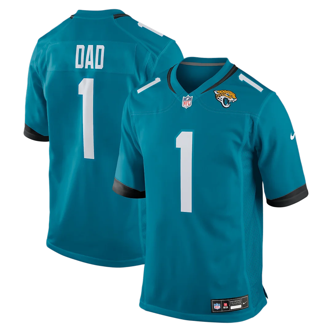 Zennovawear Number 1 Dad Jacksonville Jaguars Game Jersey - Teal