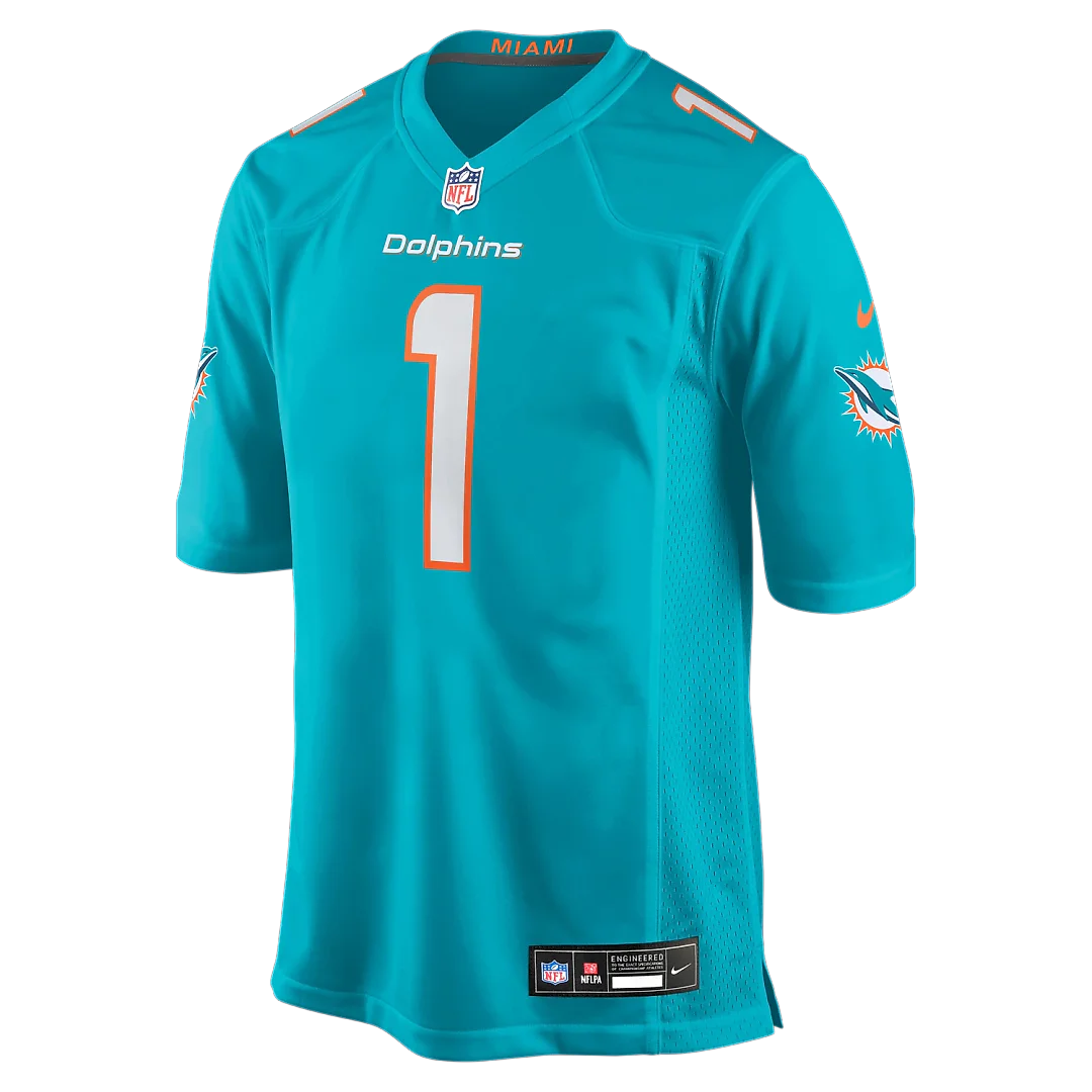 Zennovawear Number 1 Groom Miami Dolphins Game Jersey - Aqua