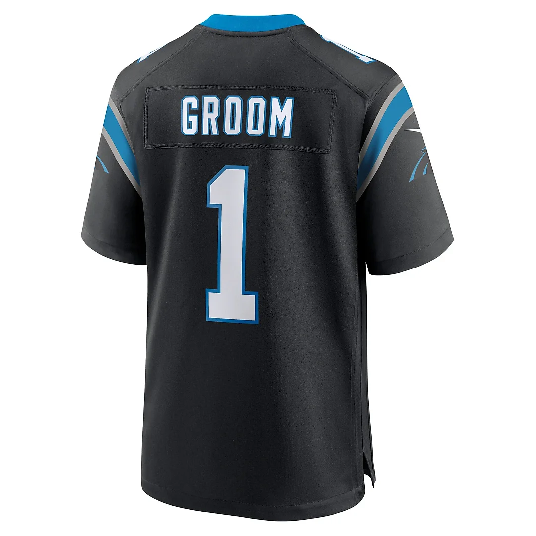 Zennovawear Number 1 Groom Carolina Panthers Game Jersey - Black