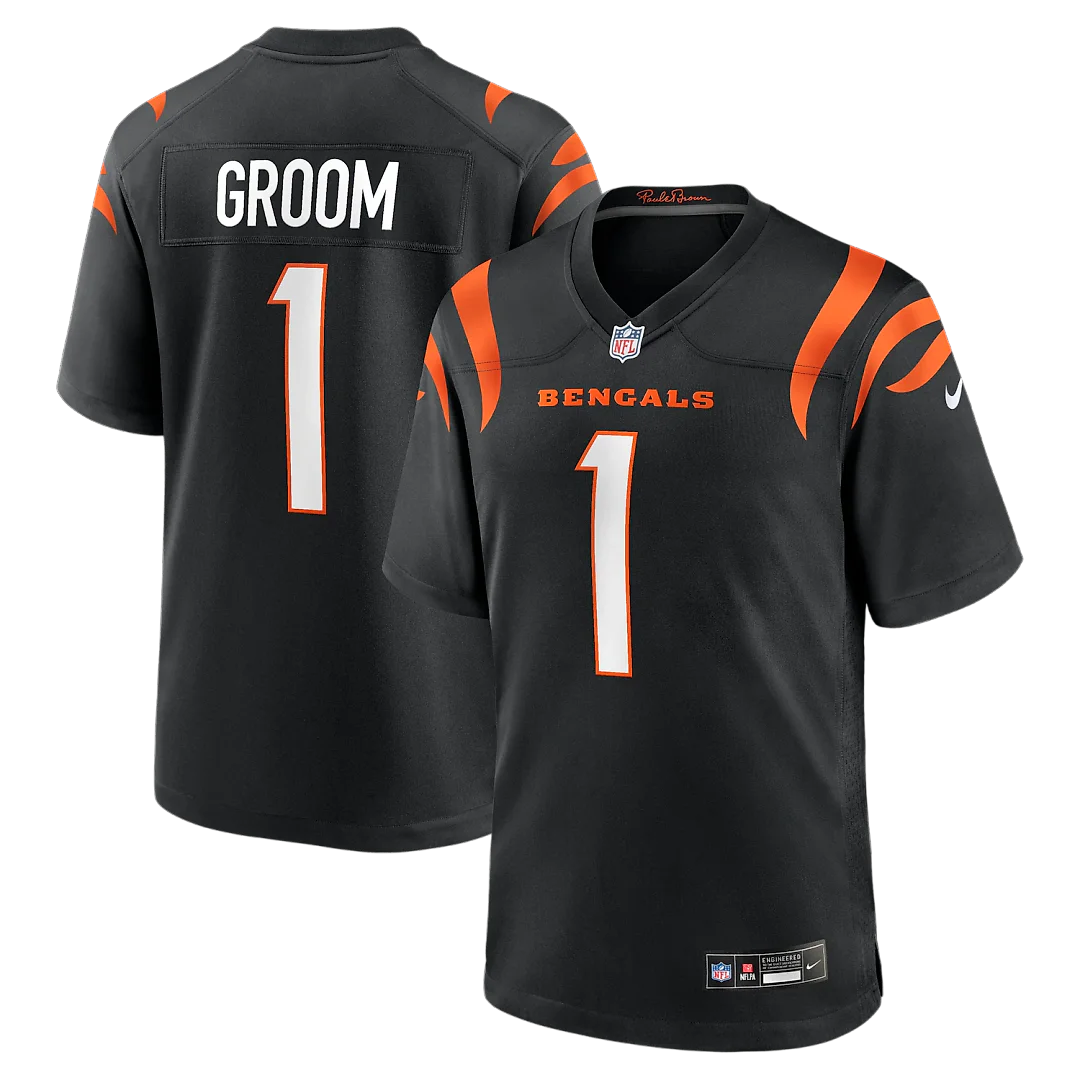 Zennovawear Number 1 Groom Cincinnati Bengals Game Jersey - Black
