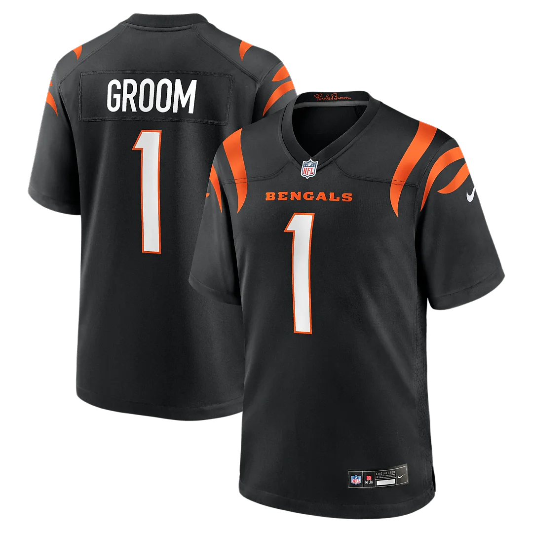 Zennovawear Number 1 Groom Cincinnati Bengals Game Jersey - Black
