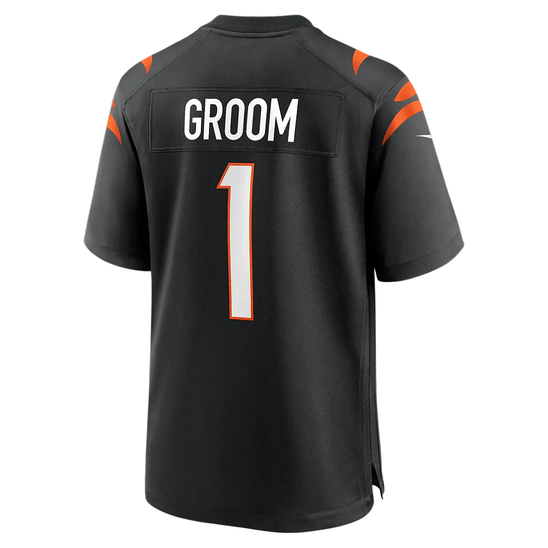Zennovawear Number 1 Groom Cincinnati Bengals Game Jersey - Black