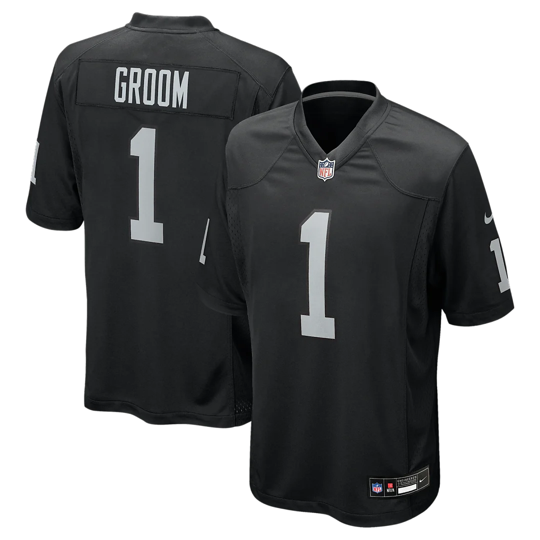 Zennovawear Number 1 Groom Las Vegas Raiders Game Jersey - Black