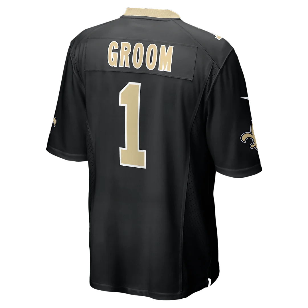 Zennovawear Number 1 Groom New Orleans Saints Game Jersey - Black